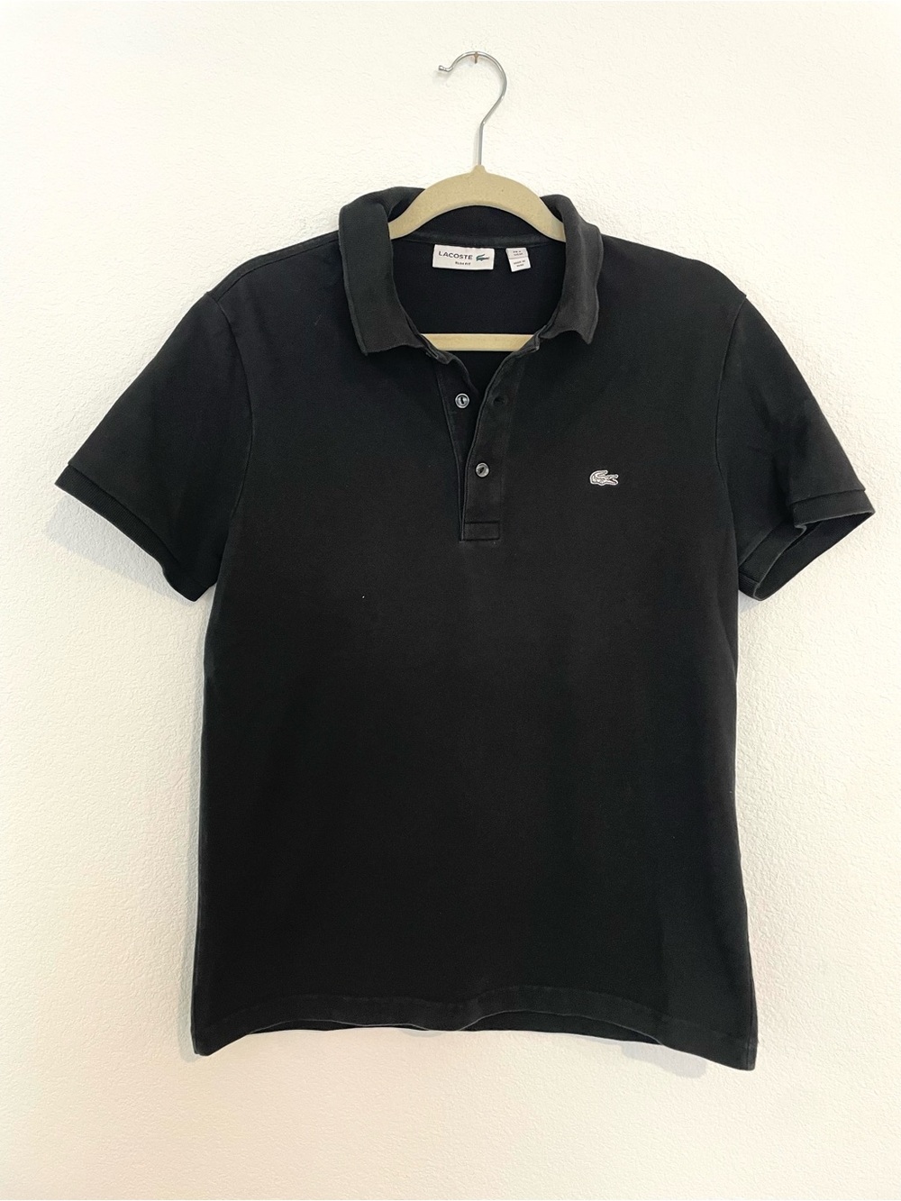 Lacoste Slim Fit Black Short-Sleeve Polo Shirt